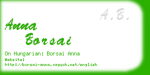 anna borsai business card